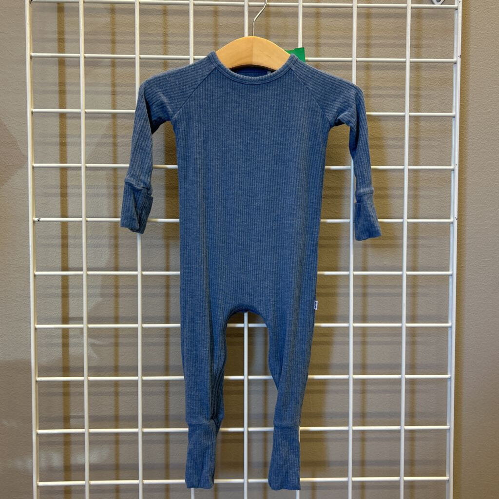 Little Sleepies Bamboo Ribbed Zip Romper - 3/6m
