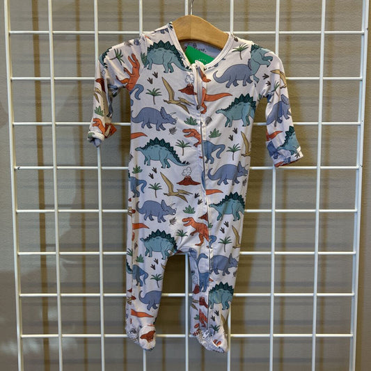 Caden Lane Bamboo Dino Zip Sleeper - 0/3m
