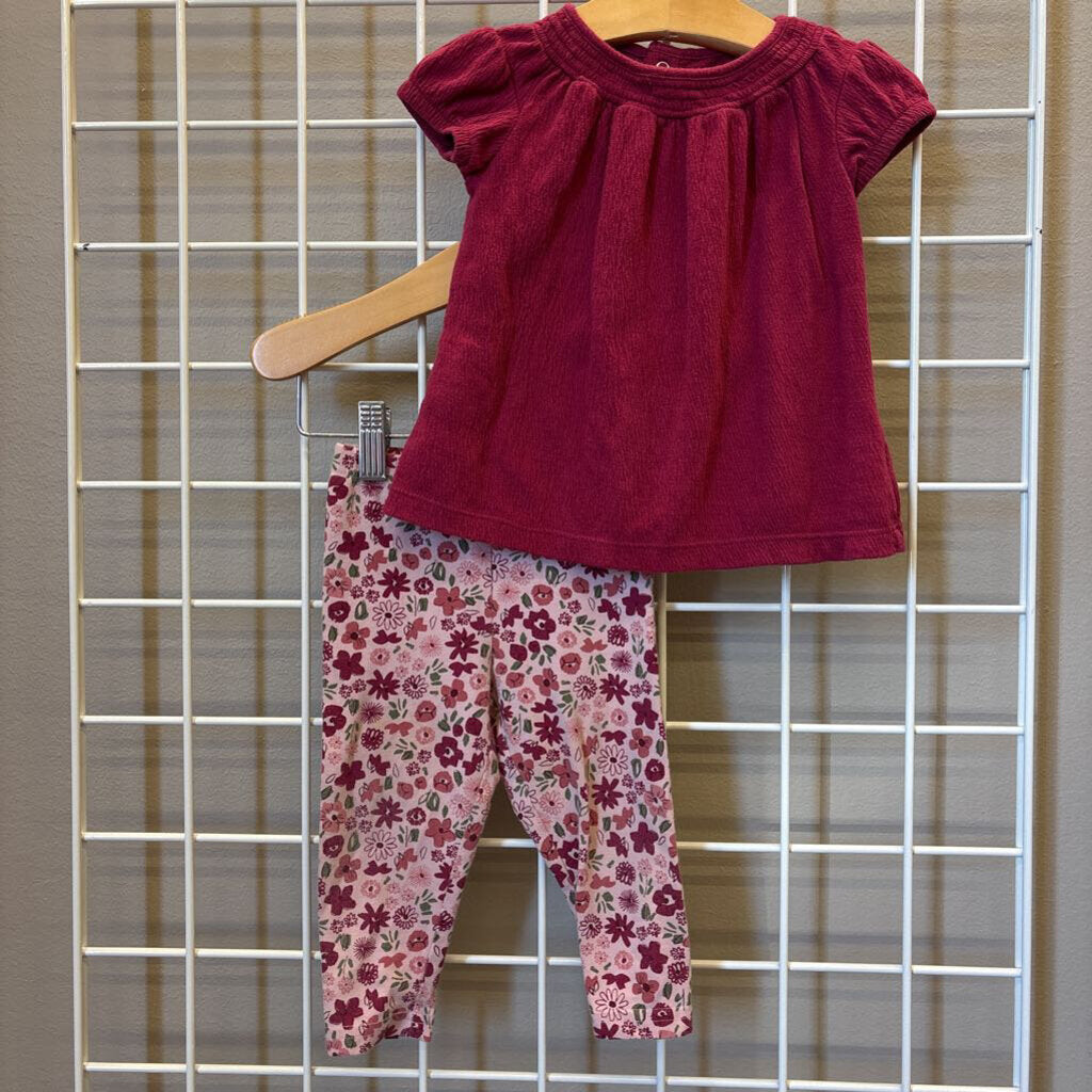 Carters SS Top/ Flower Legging Set 12m