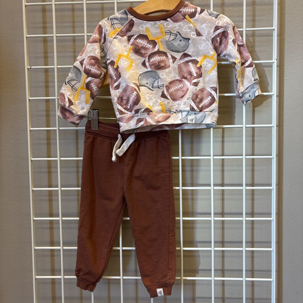 Burt's Bees Football LS 2PC Set 6/9m
