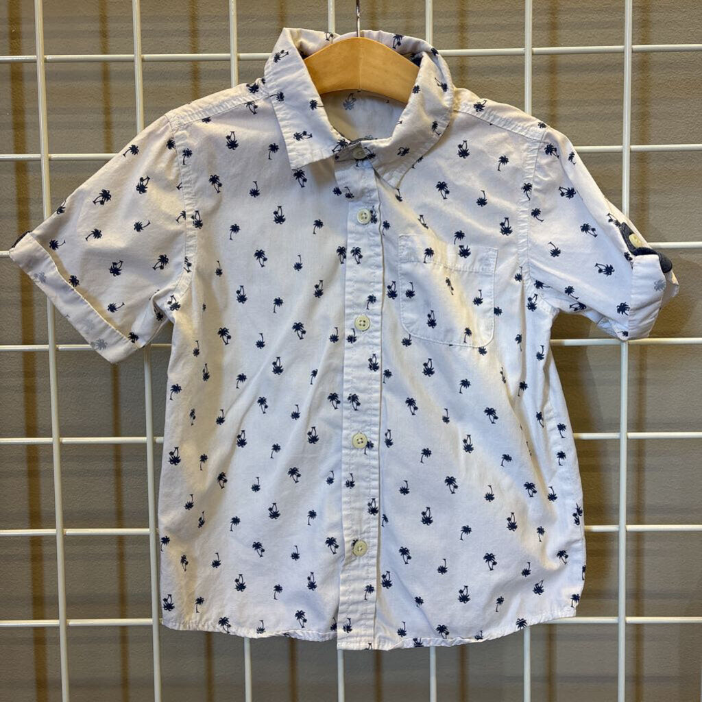 Crazy 8 Palm Tree SS Button Up - 4T