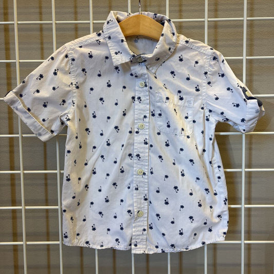 Crazy 8 Palm Tree SS Button Up - 4T