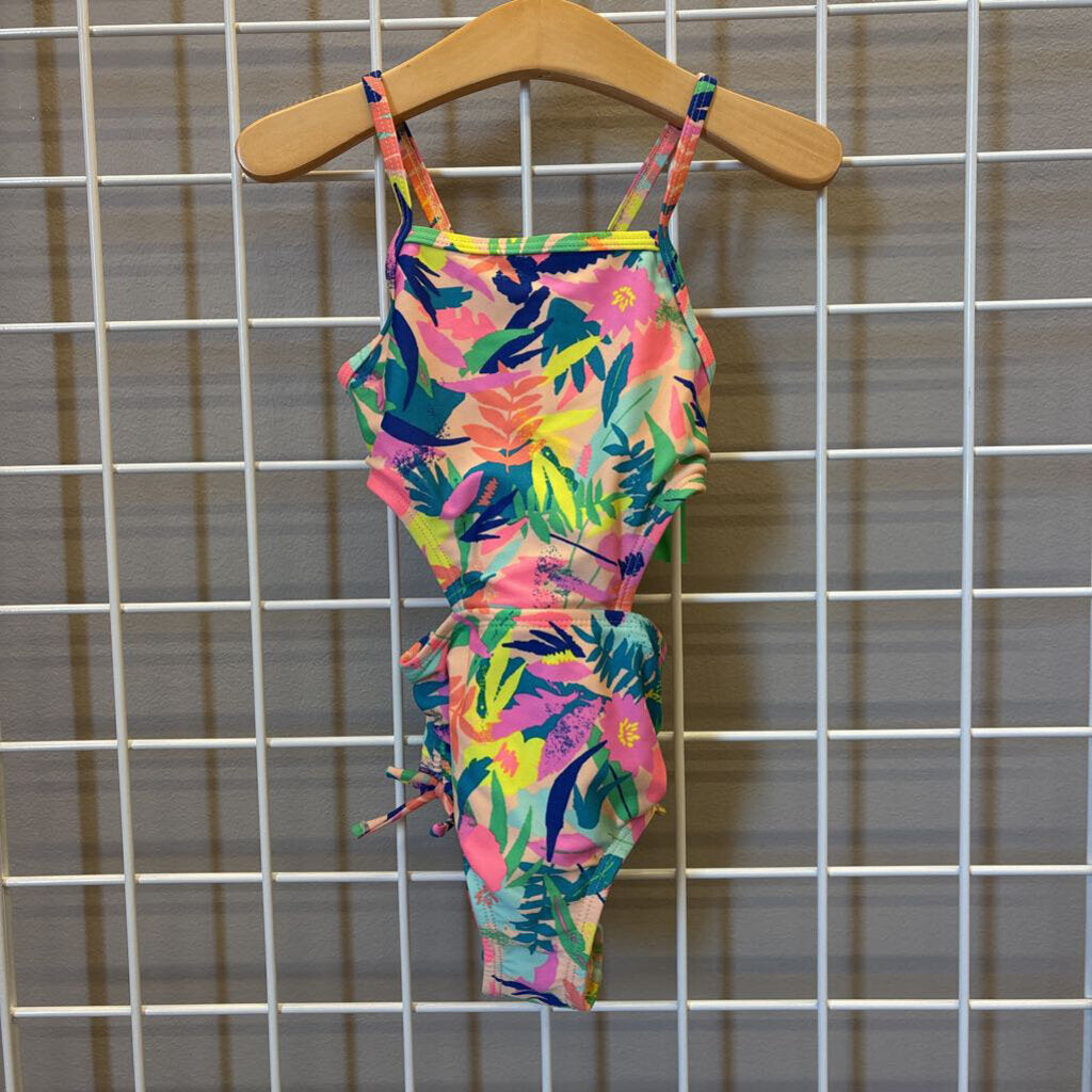 Cat & Jack Floral One Pc Swim - 3T