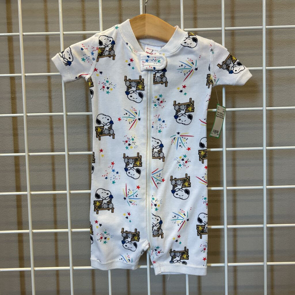 Hanna Andersson Snoopy SS Short Sleeper 6/12m