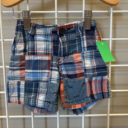 Childrens Place Plaid/Shark Shorts 12/18m