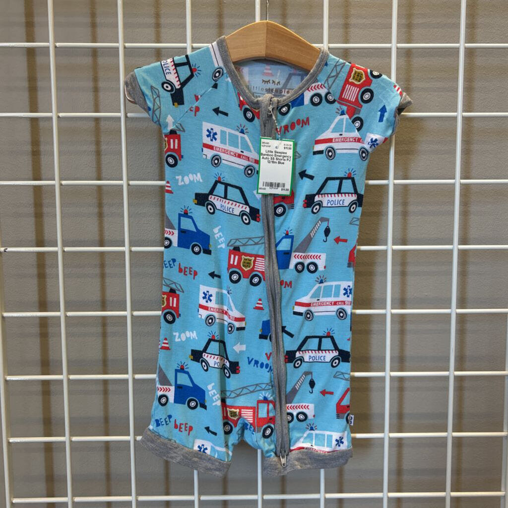 Little Sleepies Bamboo Emergency Auto SS Shorts PJ 12/18m