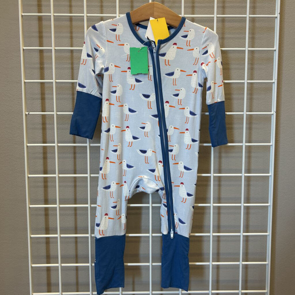 NWT Buckle Me Baby Bamboo Seagull Sleeper 6/9m