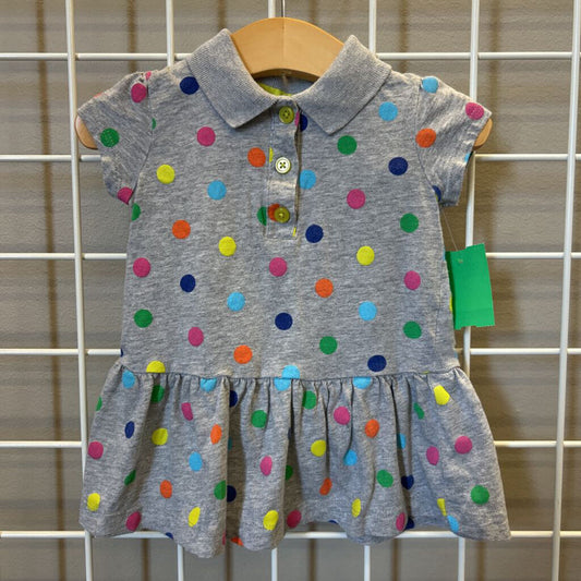 Carter's Dot SS Polo Dress w/ Bloomers - 12m