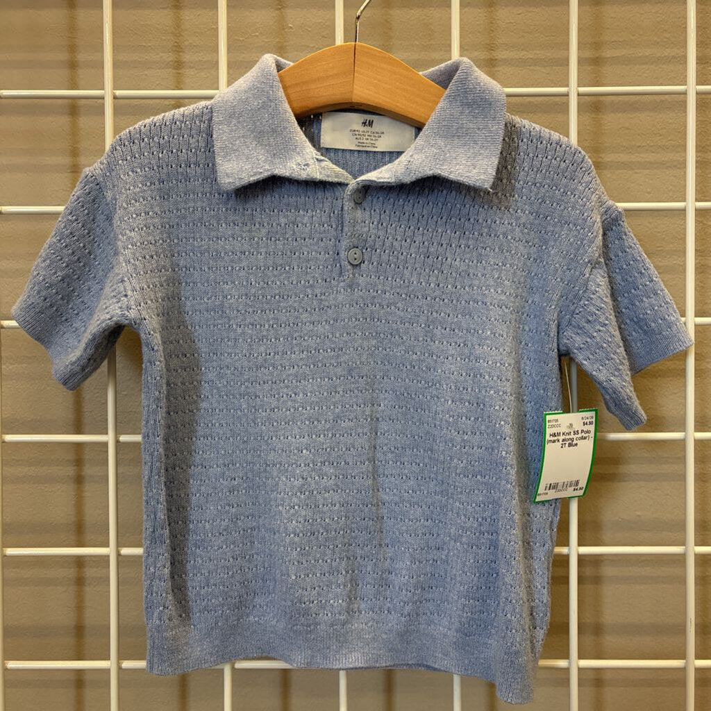 H&M Knit SS Polo (mark along collar) - 2T