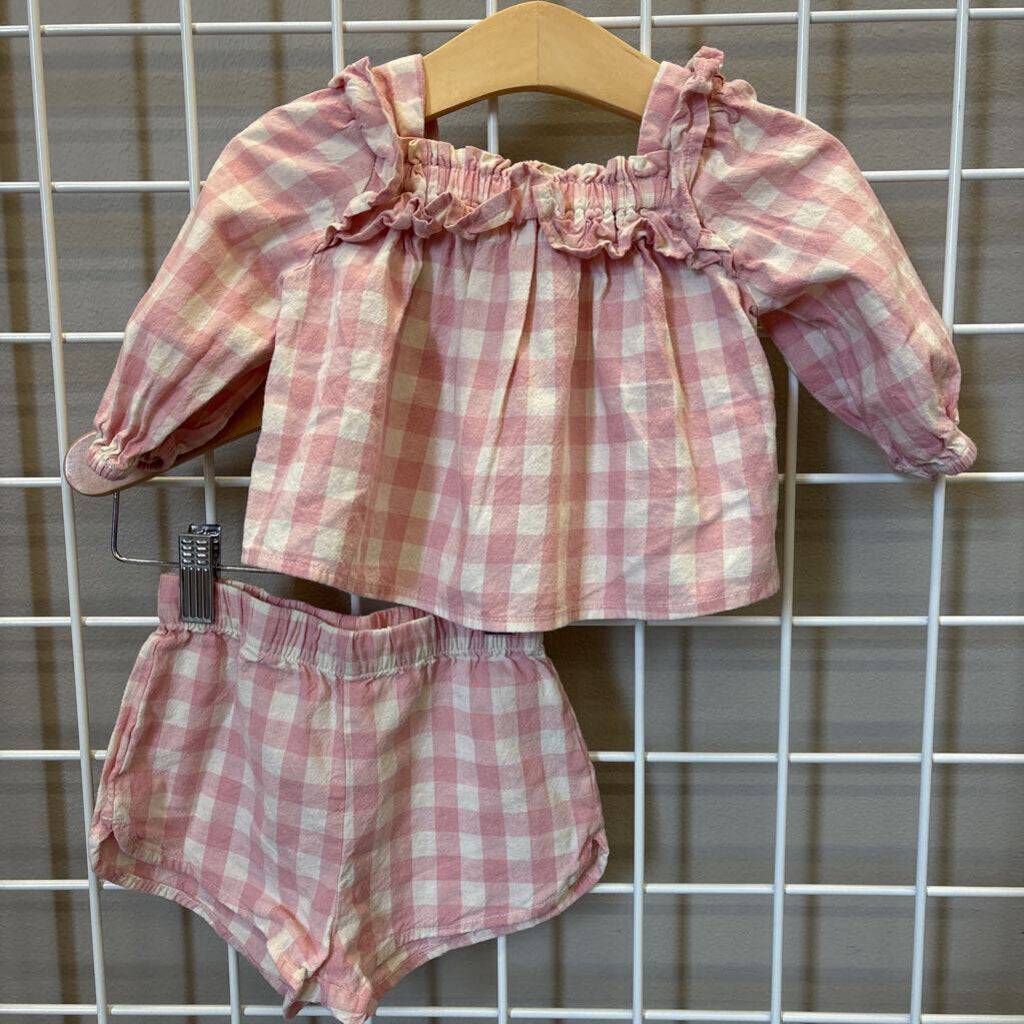 Cloud Island Gingham Two Pc Set - 3/6m