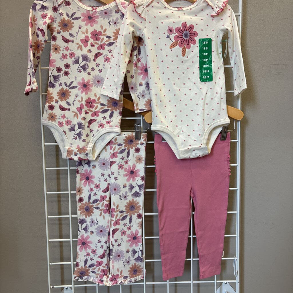 NWOT Huggies Floral 4pc Set - 18m
