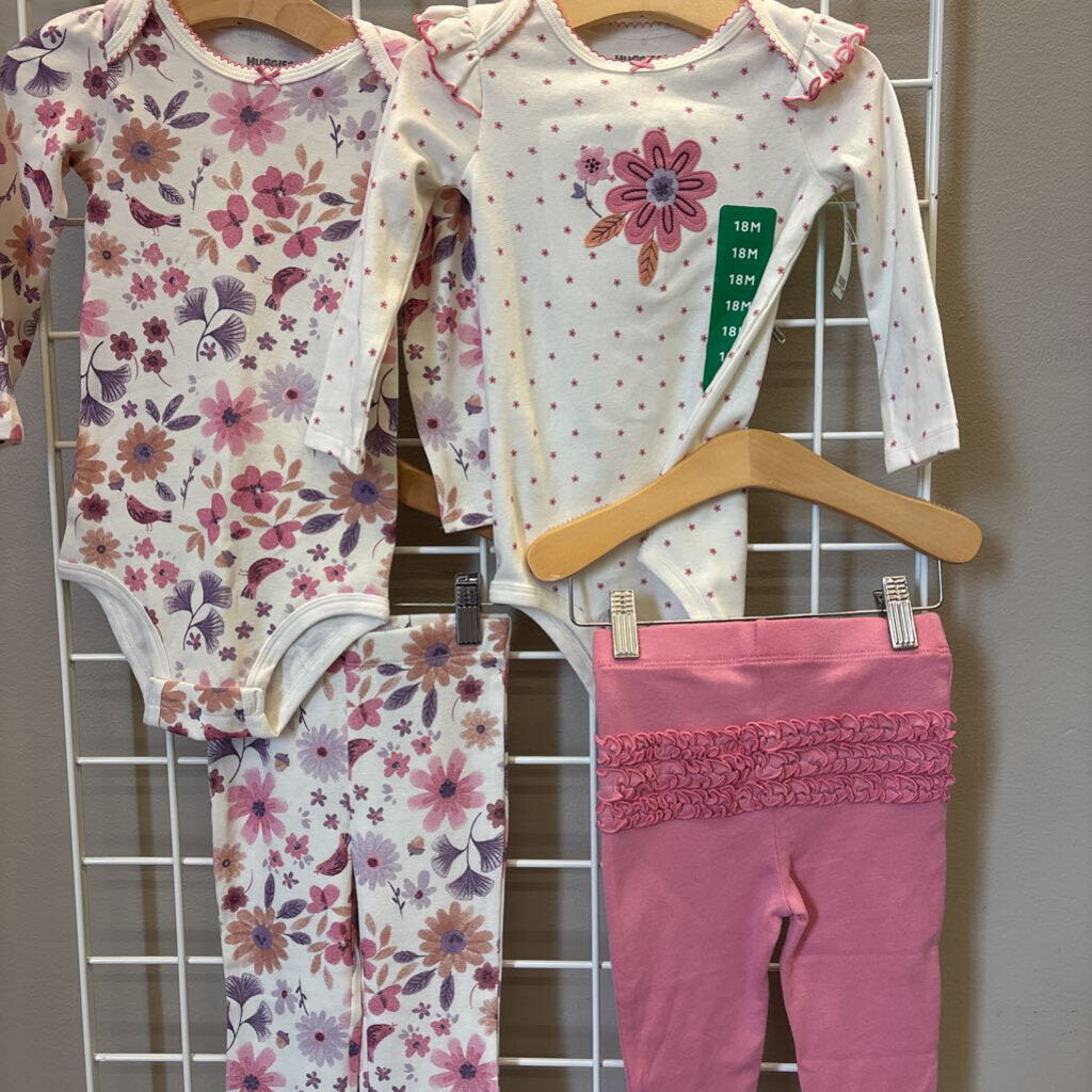 NWOT Huggies Floral 4pc Set - 18m