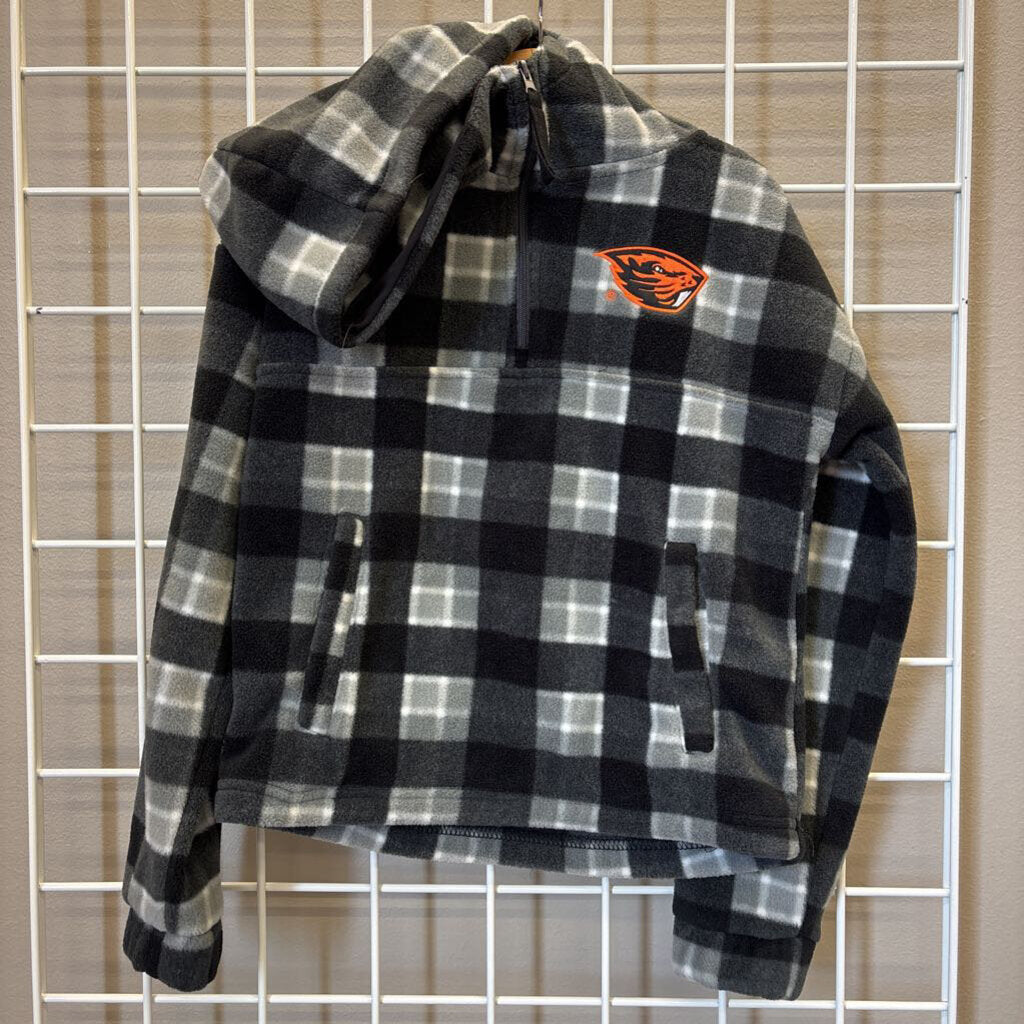 Colosseum Oregon State Plaid Fleece Quarter Zip Hoodie - 6/6x