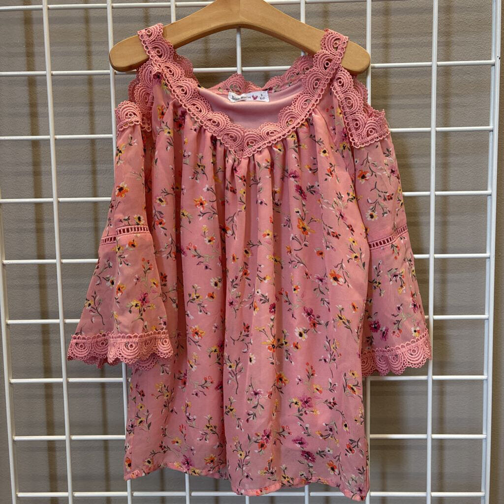 Knit Works Floral Cold Shoulder Top - 7/8