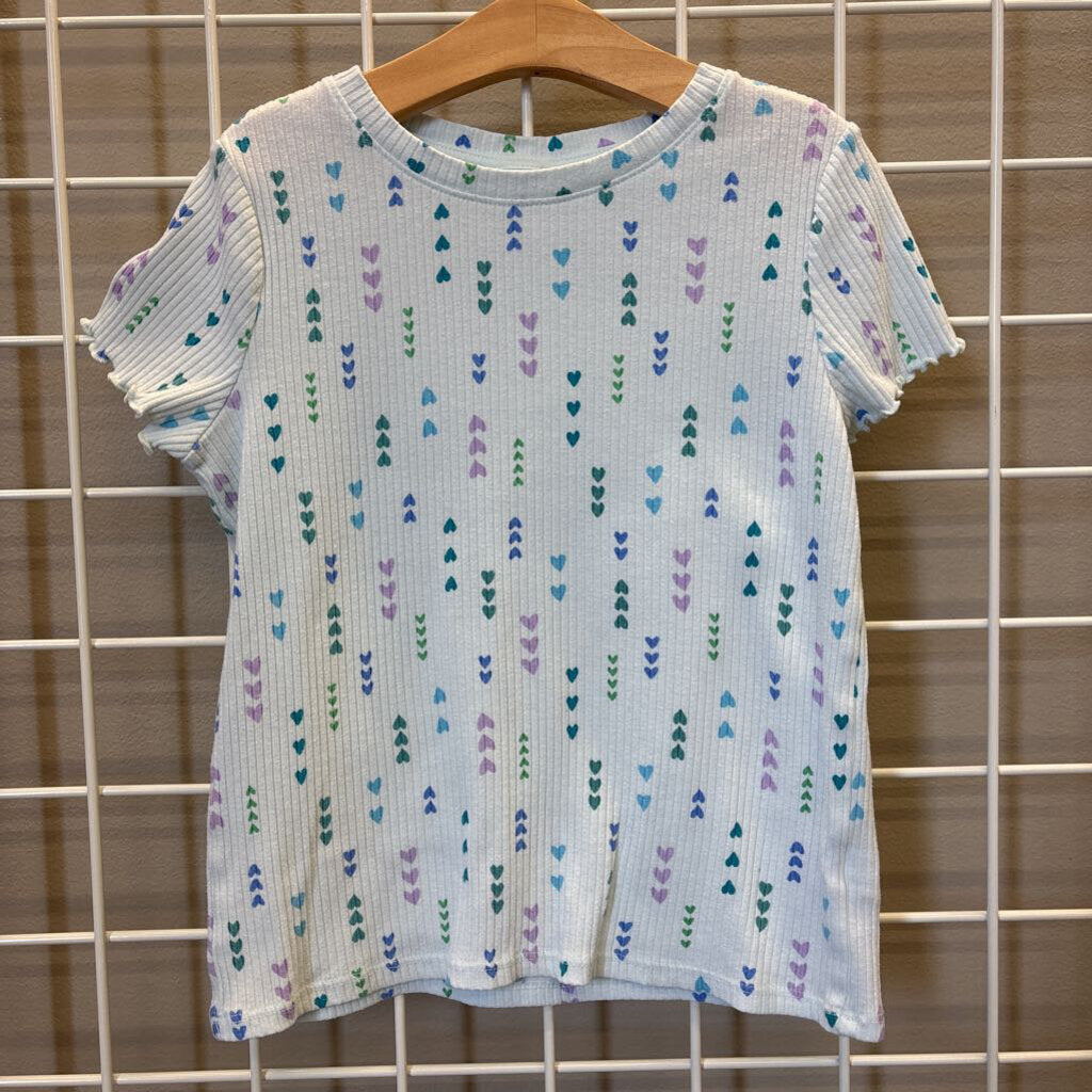 Cat & Jack Ribbed Heart SS Tee - 8