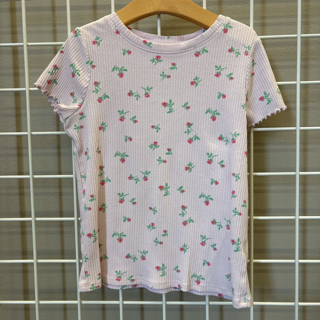 Cat & Jack Ribbed Rose SS Tee - 8