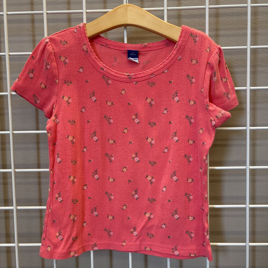 Old Navy Pointelle Floral SS Tee - 10/12