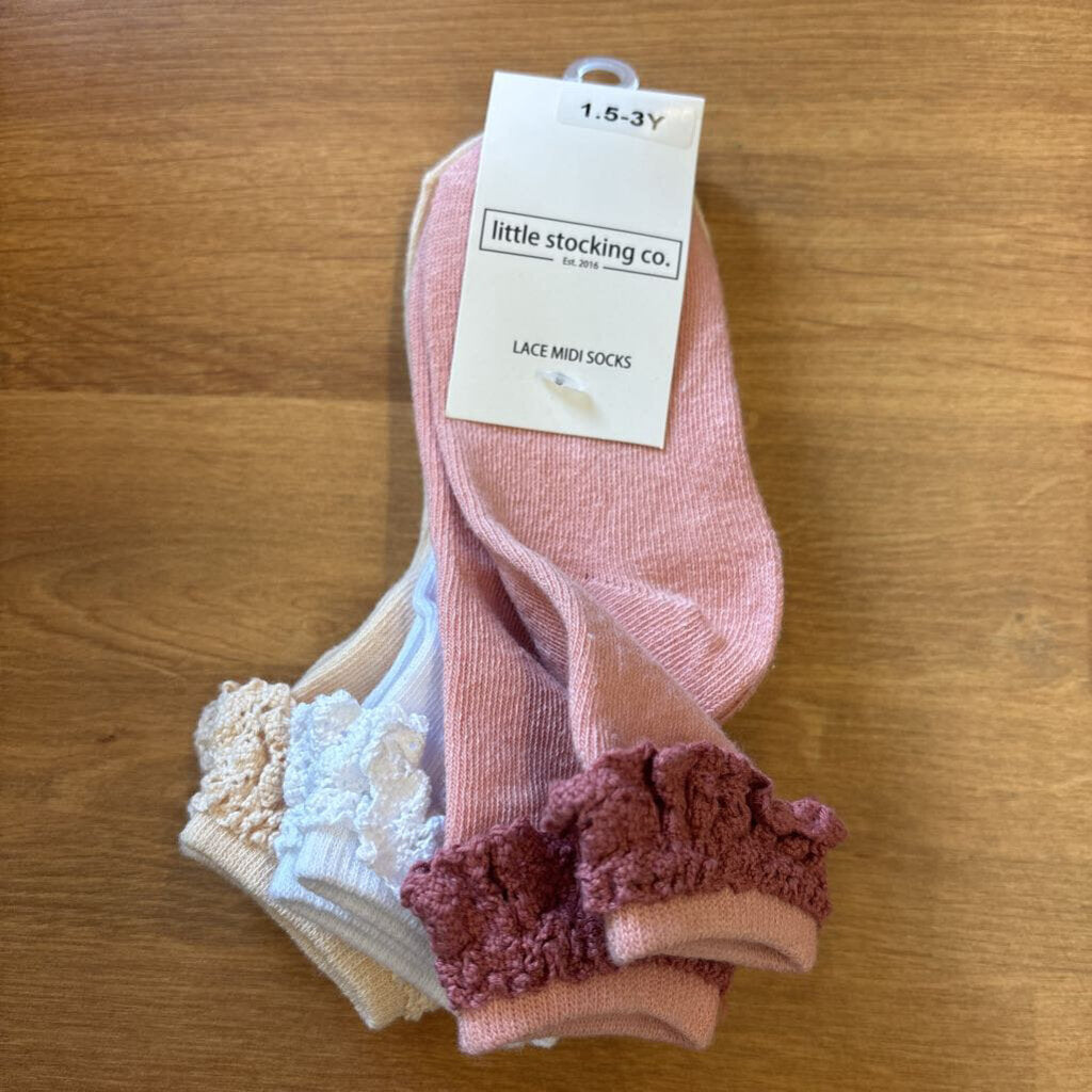 NEW Little Stocking Co. Lace Midi Socks - 1.5/3