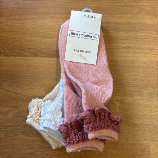 NEW Little Stocking Co. Lace Midi Socks - 1.5/3