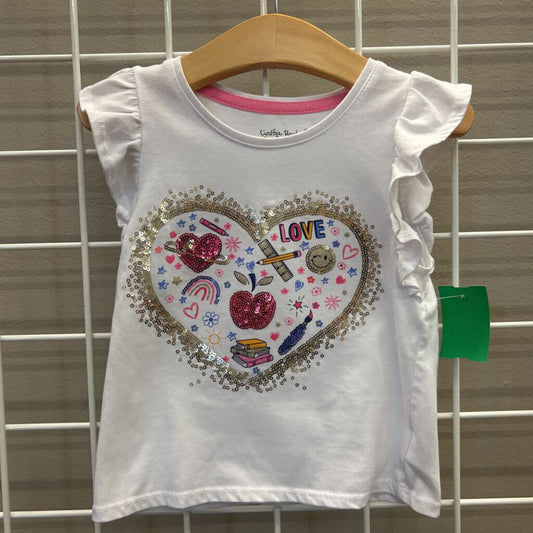 Cynthia Rowley Sequin Heart SS Tee 4T