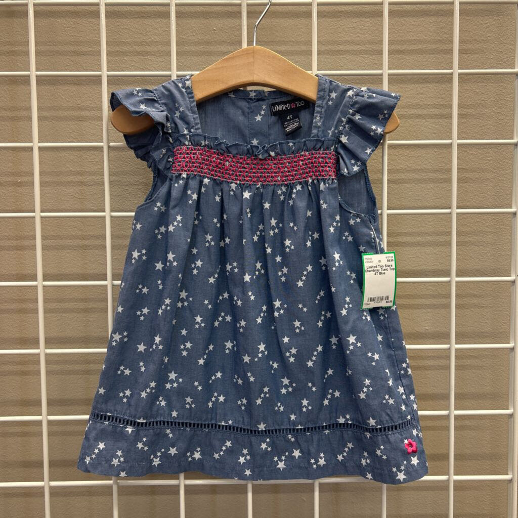 Limited Too Stars Chambray Tunic Top 4T