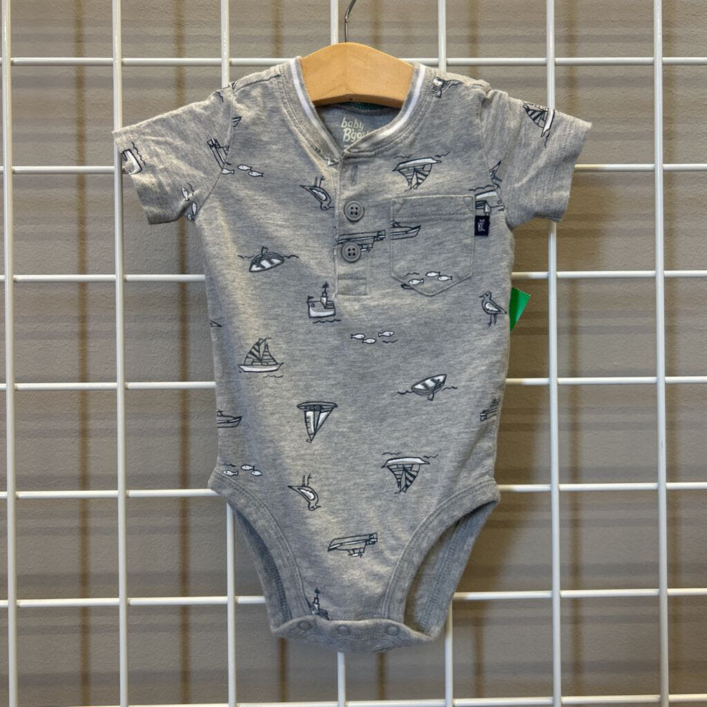 Osh Kosh Boat SS Henley Onesie - 3/6m
