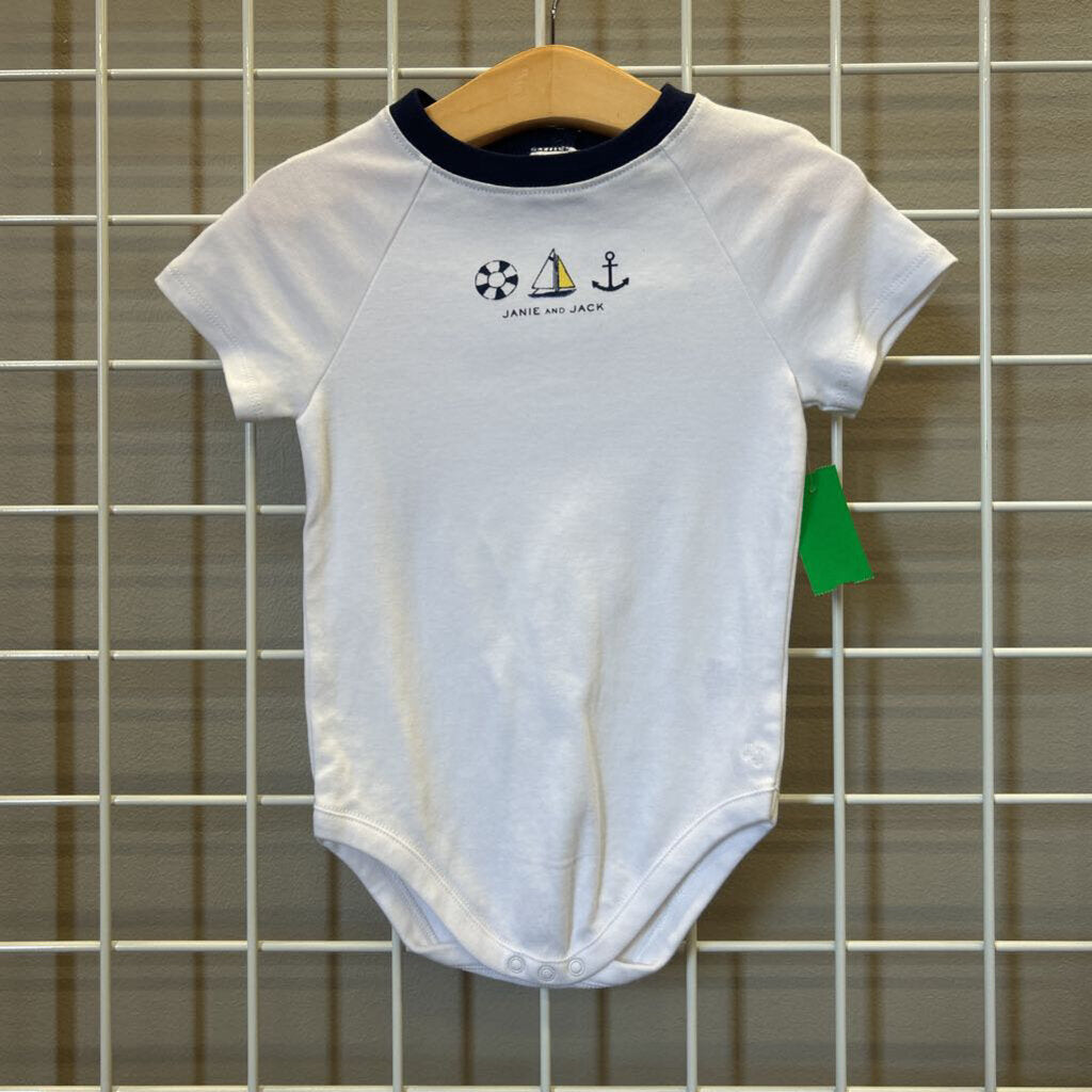 NWT Janie & Jack Boat SS Onesie - 18/24m