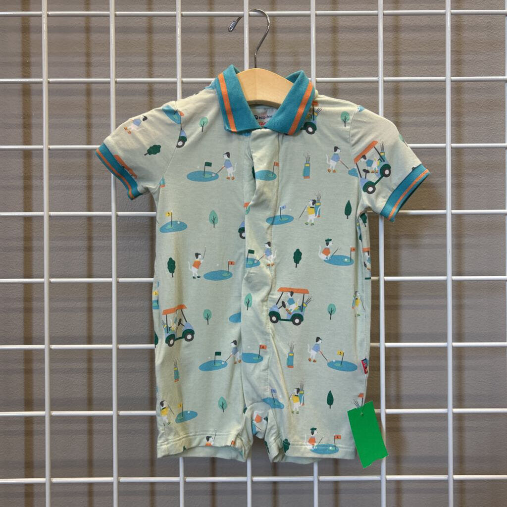 Magnetic Me Modal Golf SS Polo Romper - 3/6m