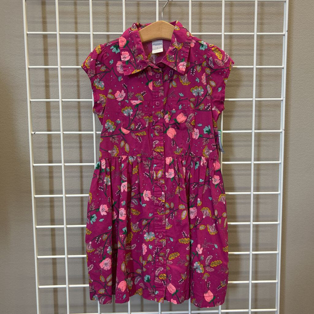 Arizona Jean Floral SS Button Up Dress - 6