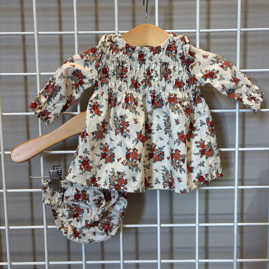 Carter's Floral Smock LS Dress w/Bloomers NB