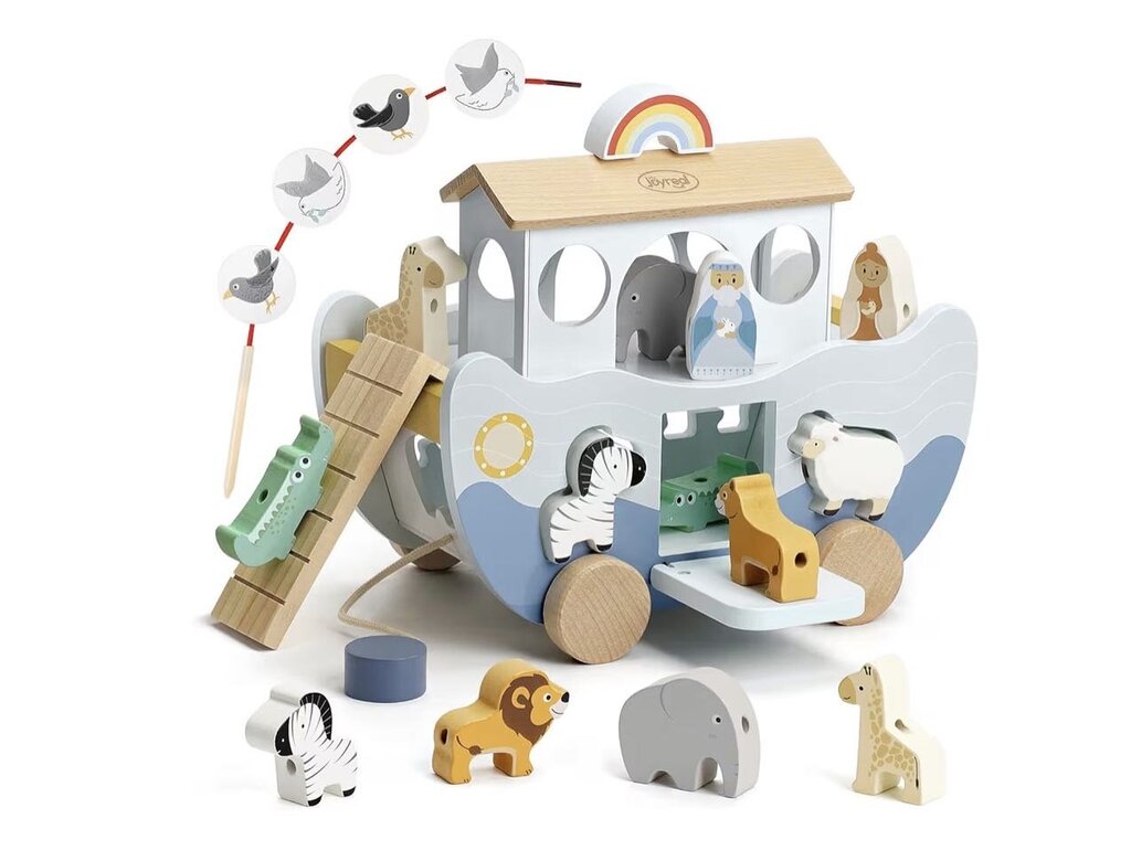 NEW Joyreel Wooden Noahs Ark Toy