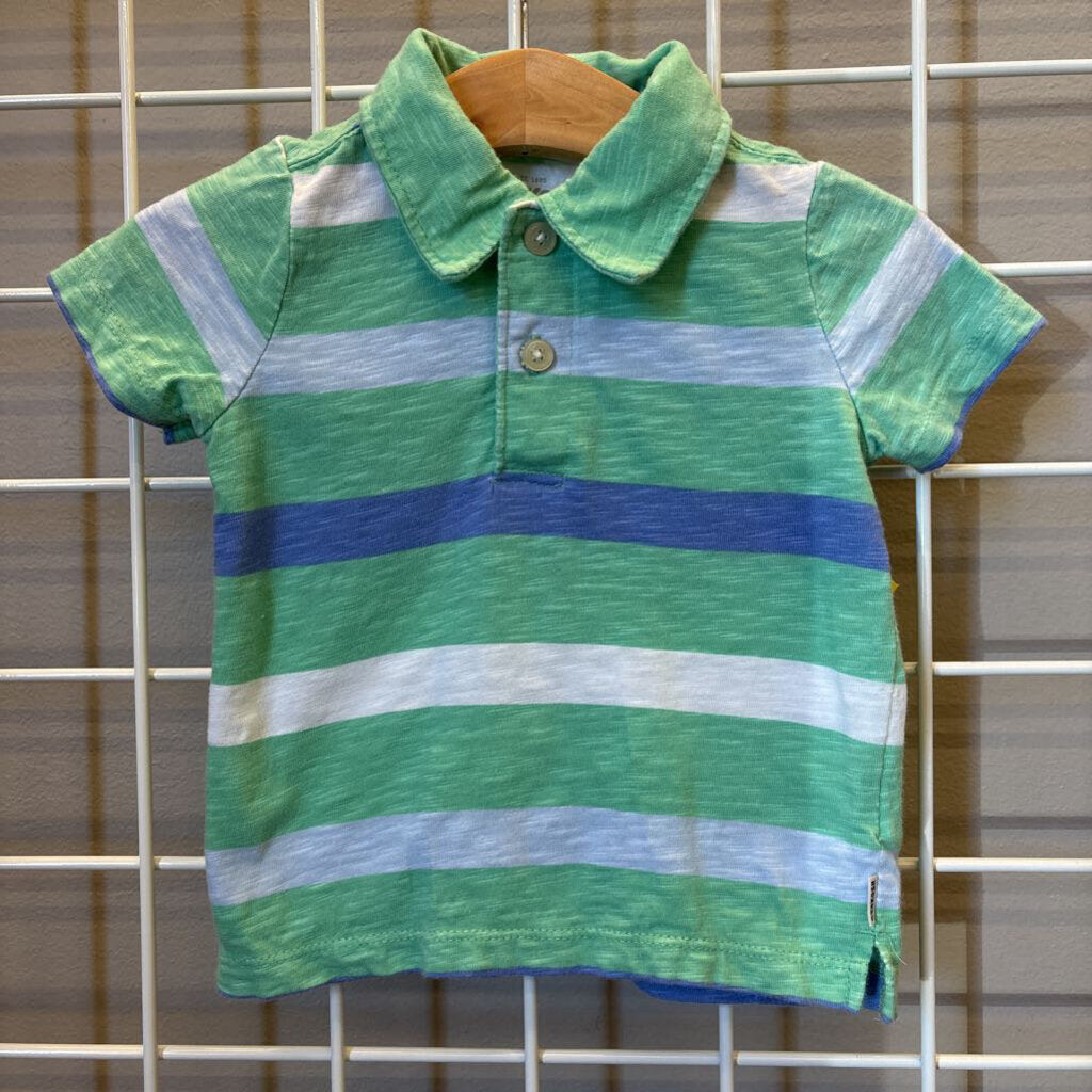 Osh Kosh Striped SS Polo Top 6/9m