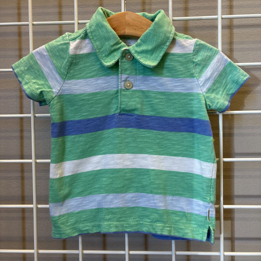 Osh Kosh Striped SS Polo Top 6/9m