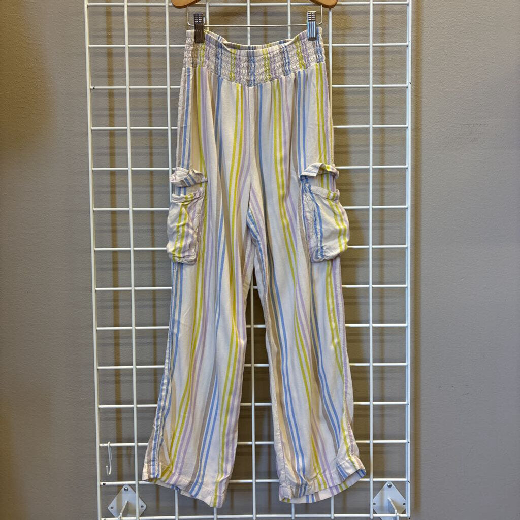 There Abouts Stripe Linen Cargo Pants -10/12