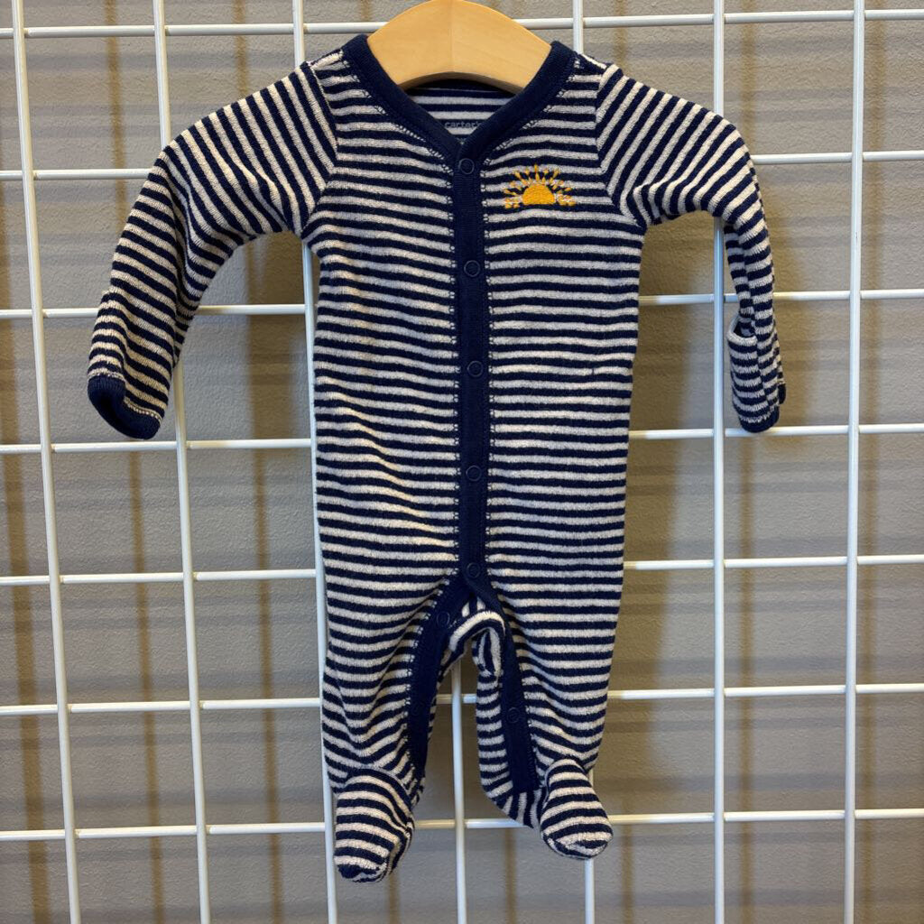 Carter's Stripe Terrycloth Snap Sleeper - NB