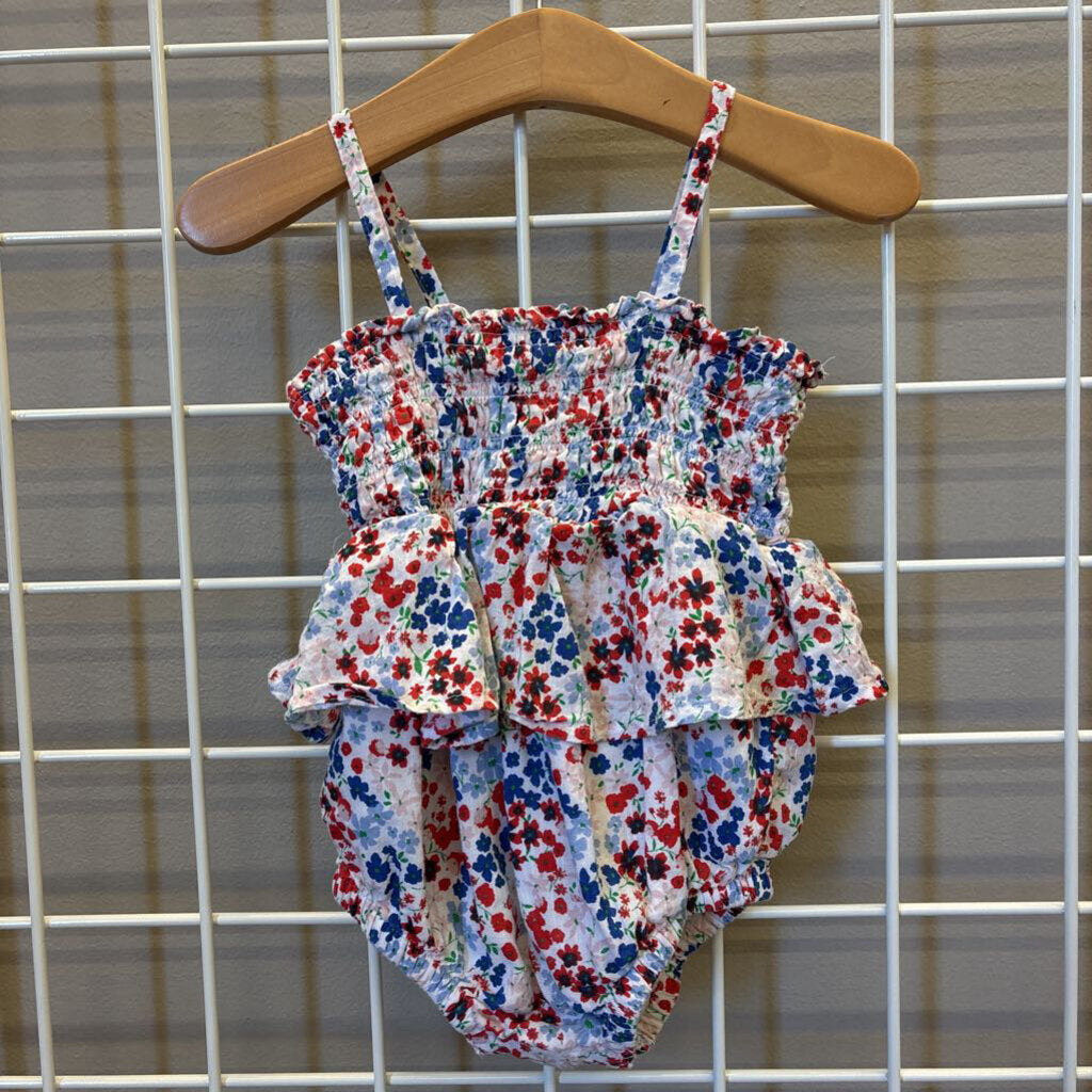 Old Navy Floral Tank Bubble Romper - 12/18m