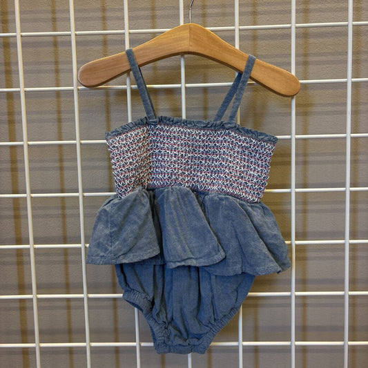 Old Navy Chambray Tank Bubble Romper - 18/24m
