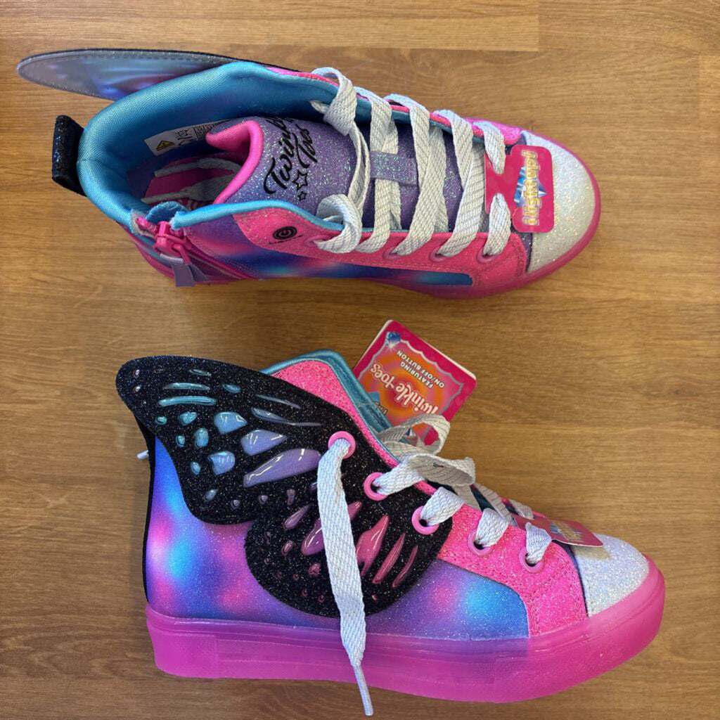 NEW Skechers Twinkle Toes Butterfly High Top Sneakers - 12