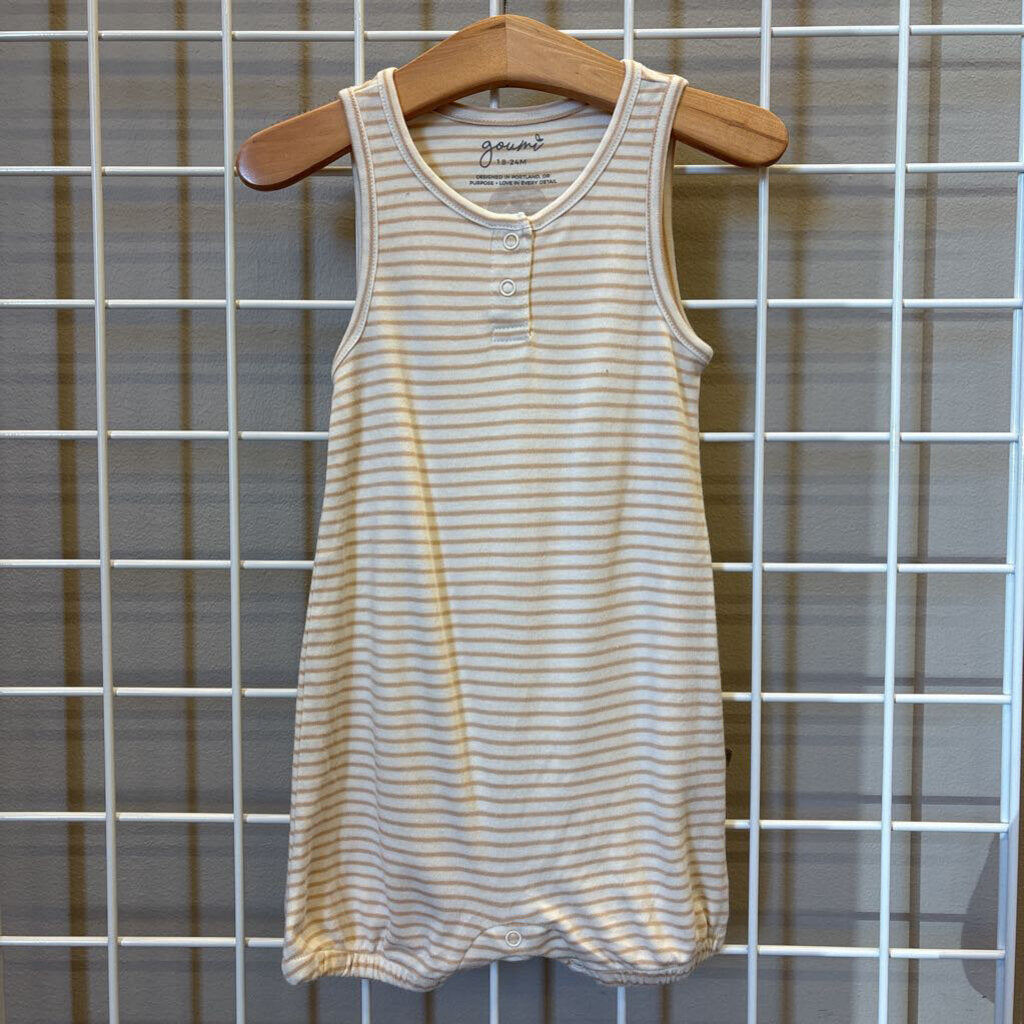 Goumi Stripe Viscose Tank Romper - 18/24m