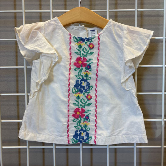 Old Navy Embroidered SS Top - 18/24m