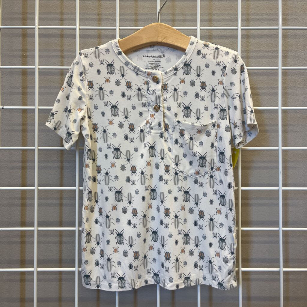 Baby Sprouts Bamboo Bug SS Henley - 3T