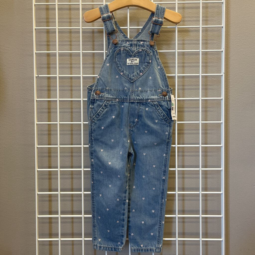 NWT Osh Kosh Heart Overalls - 2T