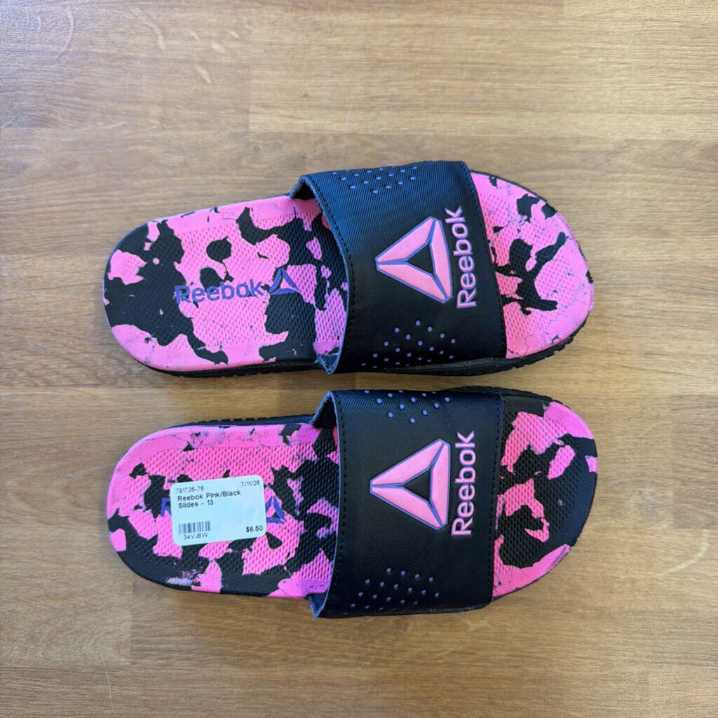 Reebok Pink/Black Slides - 13