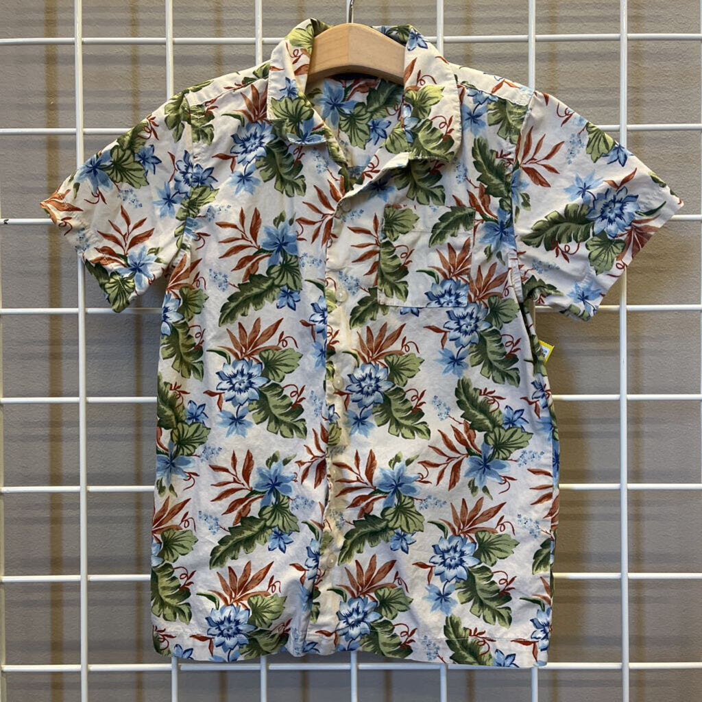 Janie & Jack Tropical Flower SS Button Up - 6