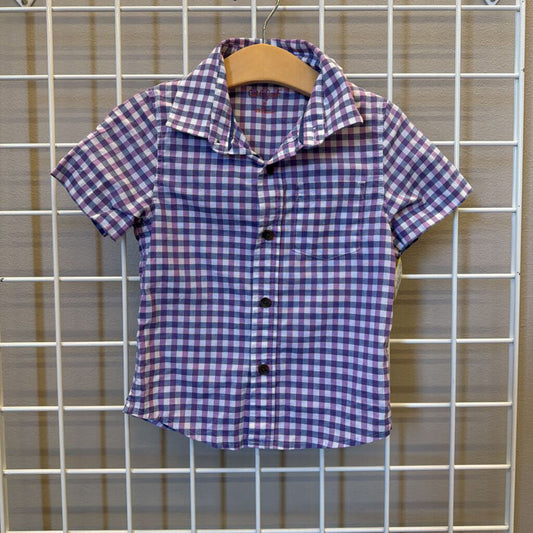 Cat & Jack Gingham SS Button Up - 3T