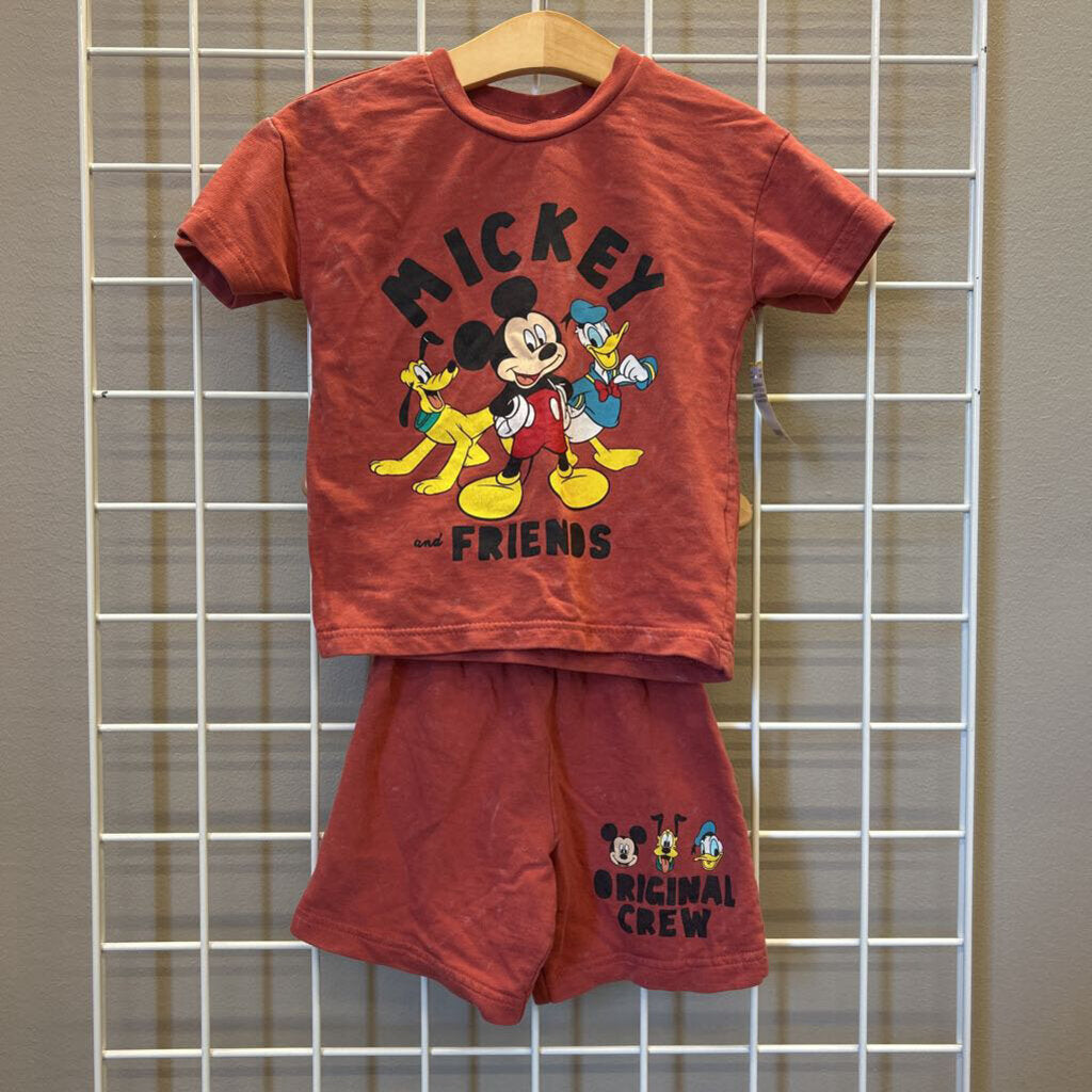 Disney Mickey & Friends Tee/Shorts Set 3T (small mark on bottoms)