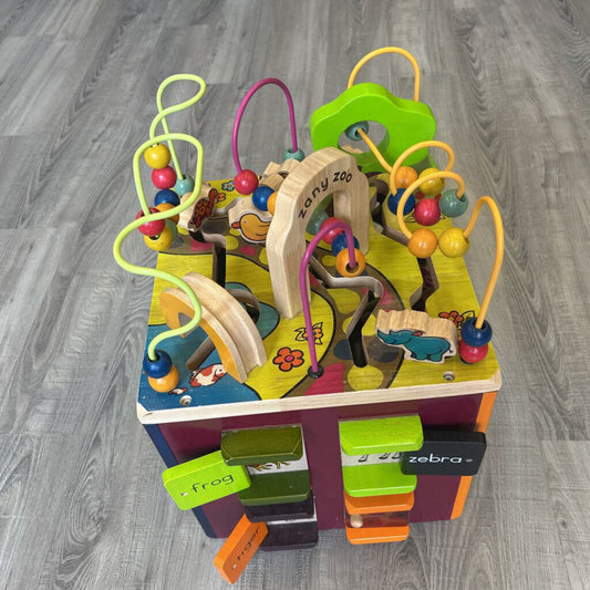 Zany Zoo Wood Activity Cube