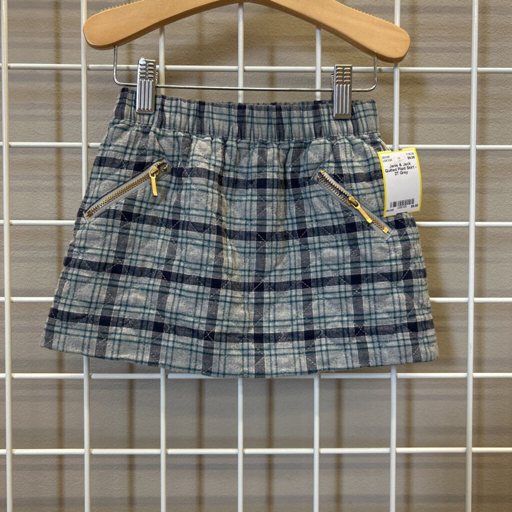 Janie & Jack Quilted Plaid Skirt - 2T