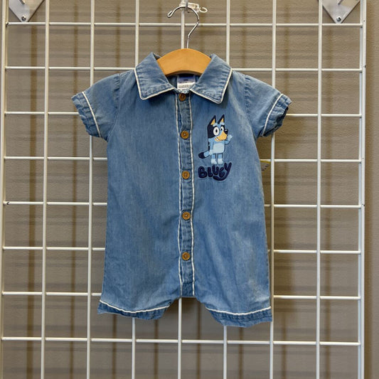 Bluey Chambray SS Romper - 3/6m