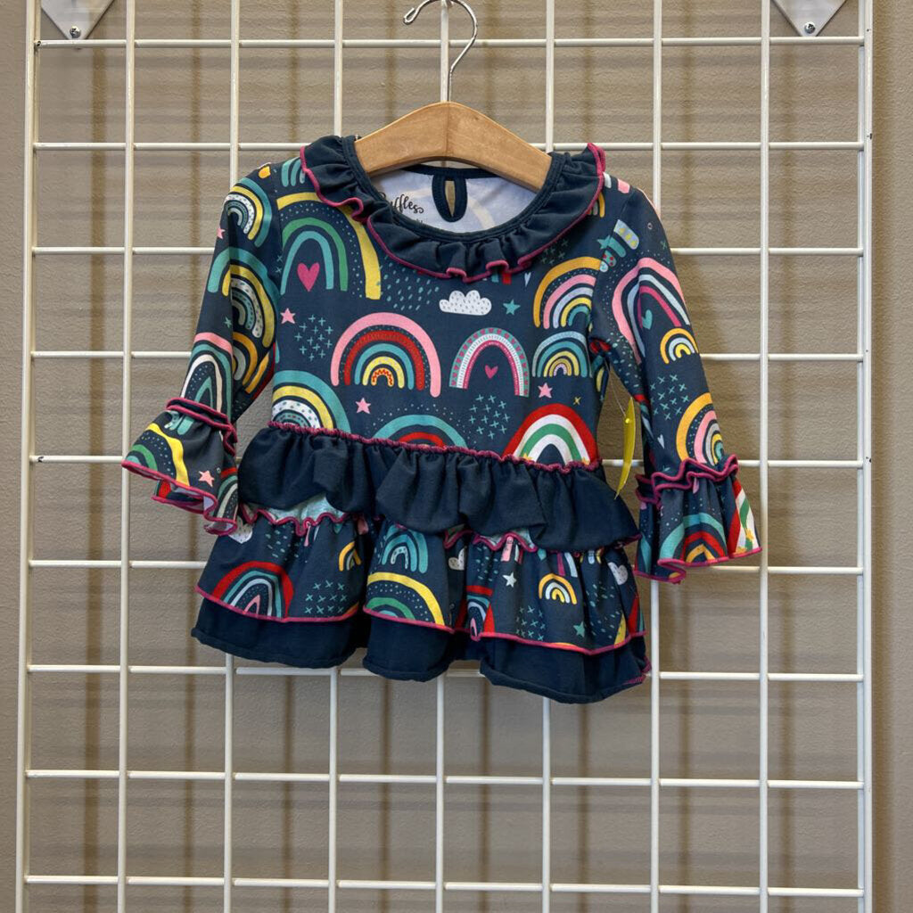 Ruffles Rainbow LS Top - 3T